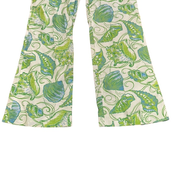 Lilly Pulitzer Presley Jubilee Buena Vista Shell Printed Flared Pants - 2 - Picture 4 of 11